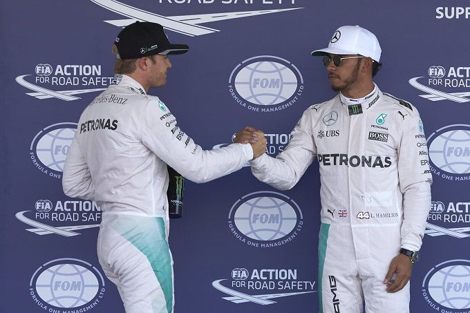 Nico Rosberg en Lewis Hamiton