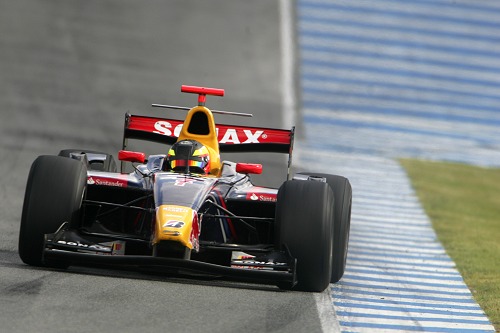 Giedo van der Garde in actie tijdens de eerste dag in de Arden