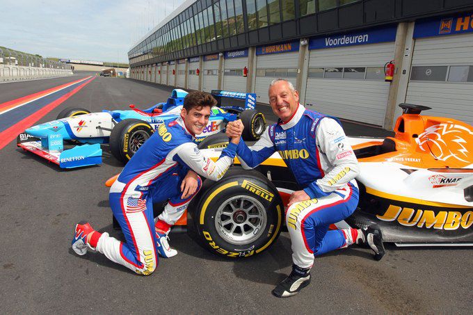 Jumbo racedagen Zandvoort Rinus van Kalmthout racet in 700 PK sterke GP2 tegen zijn vader Marijn in de Benetton F1