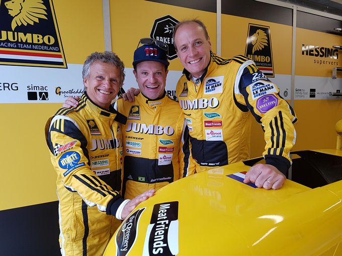 24 Hours of Le Mans Racing Team Nederland Jumbo eigenaar Frits van Eerd, voormalig Le Mans-winnaar Jan Lammers en de meest ervaren F1-coureur aller tijden Rubens Barrichello