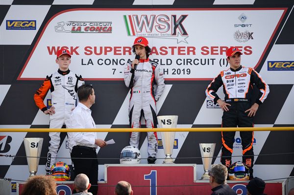 Gabrielle Mini Parolin Racing Team podium WSK Super Master Series in La Conca