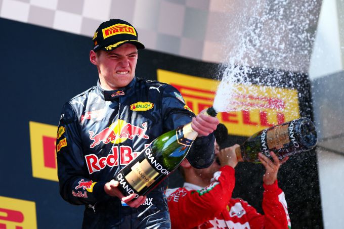 Max Verstappen Gran Premio de Espaa Champagne