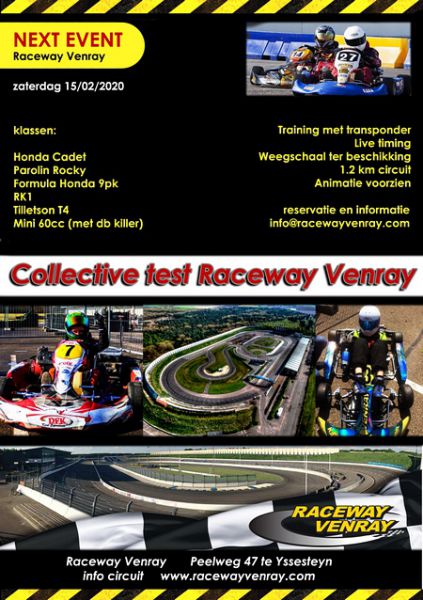 Eerste collectieve test karting Raceway Venray 2020