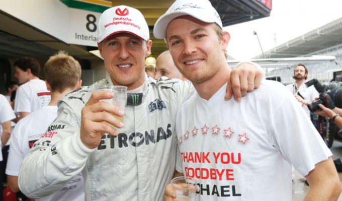 Michael Schumacher versus Nico Rosberg Michael Schumacher is een psychologische vechtersbaas