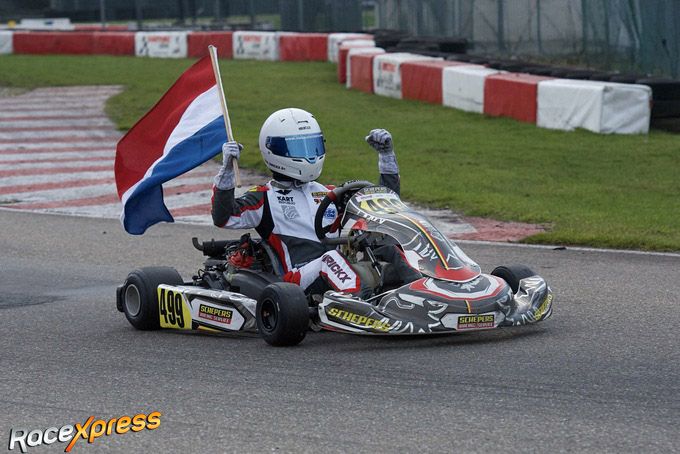 Belgisch talent Maxim Dirickx gaat er met het Nederlands kampioenschap karting vandoor