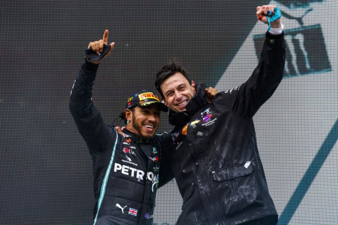 Lewis Hamilton en Toto Wolff Mercedes Grand Prix F1