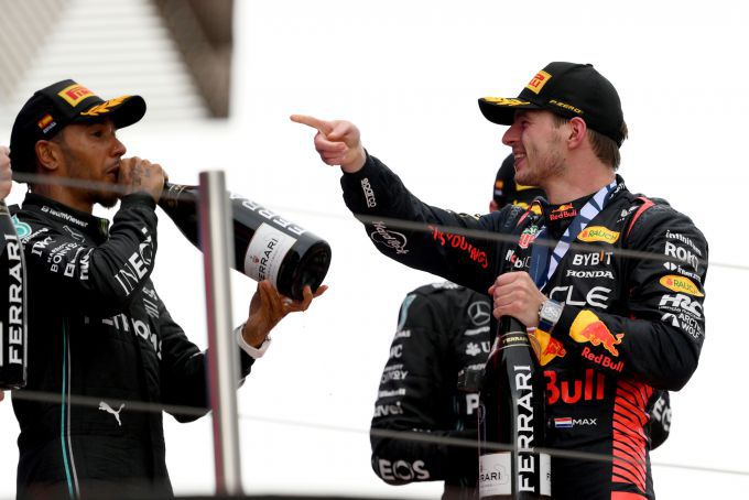 Lewis Hamilton en Max Verstappen F1