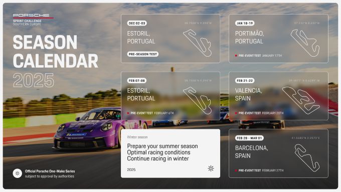 Porsche Sprint Challenge Southern Europe kalender 2025