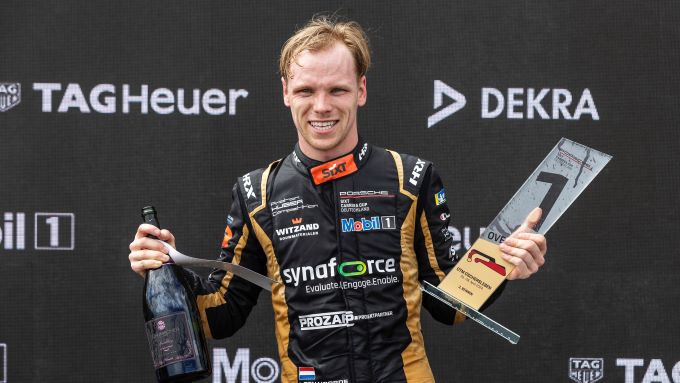 Porsche Sixt Carrera Cup Deutschland Hungaroring Larry ten Voorde winnaar podium Foto 6