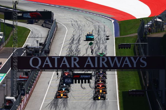Startopstelling Formule 1 Grand Prix Oostenrijk Max Verstappen