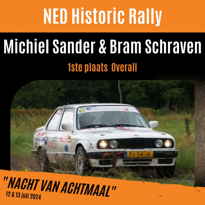 GTC Rally 2024 Michiel Sanders wint de NED Historic Rally