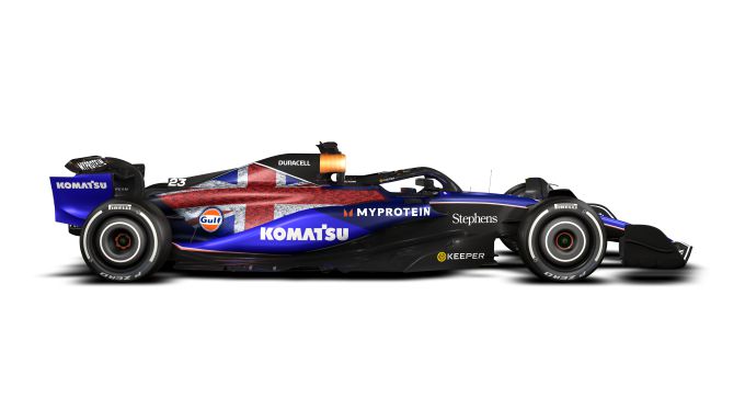 Grand Prix van Groot-Brittanni 2024 Silverstone Williams livery Union Jack