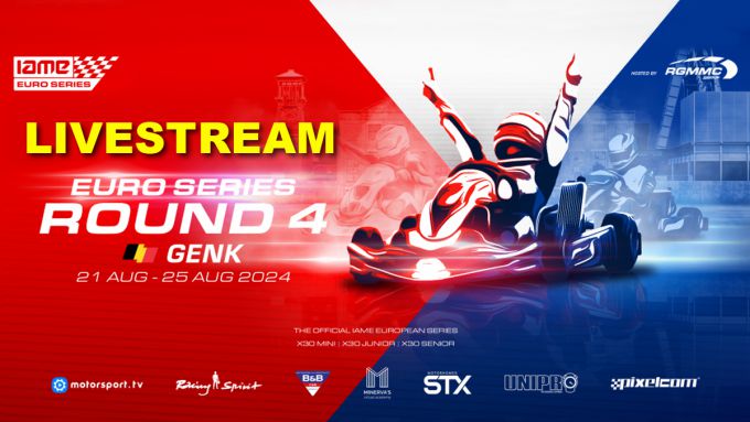 Livestream Kwalificatie Heats 2024 IAME Euro Series Ronde 4 op het Home of Champions circuit van Genk