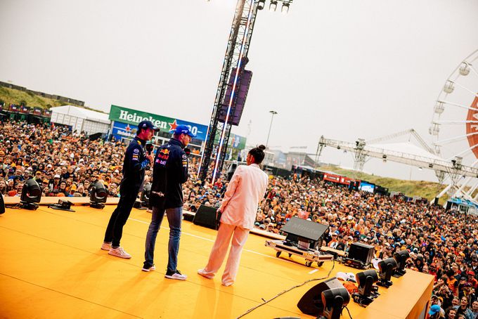 Q&A met Max Verstappen en Sergio Prez in de Fanzone Max Verstappen en Sergio Perez DutchGP