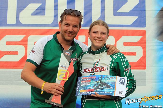 Eva Dorresteijn snelste lady in de Benelux en wint ticket voor WK IAME karten in Valencia Spanje