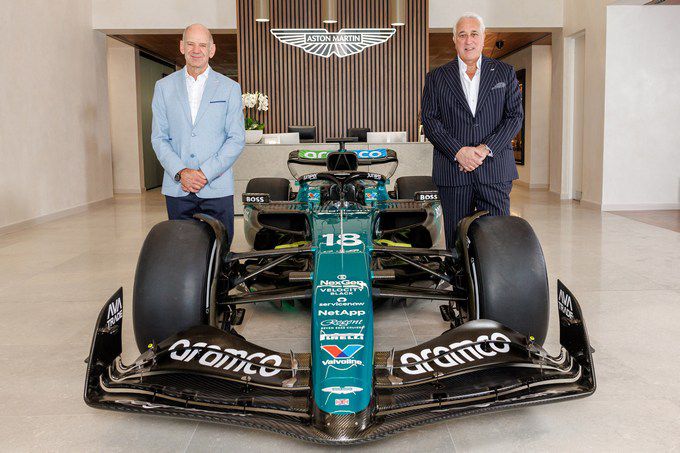 Aston Martin Aramco Formula One Team. Adrian_Newey_en_Lawrence_Stroll