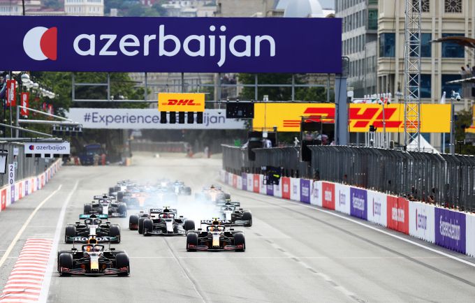 Formule 1 startgrid Azerbeidzjan Baku