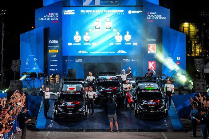 EKO Acropolis Rally Greece 2024 Foto 10 Toyota Gazoo Racing op het podium