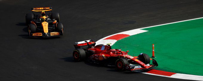 Ferrari voor McLaren F1 bron foto: f1pressarea.pirelli.com