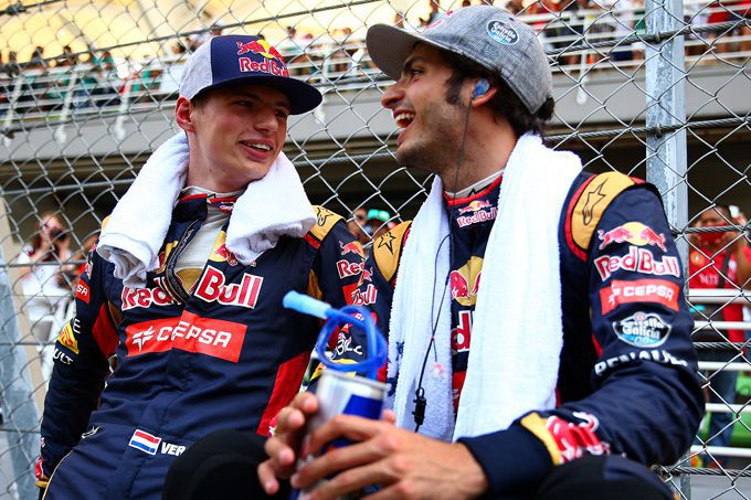 Max Verstappen en Carlos Sainz Toro Rosso