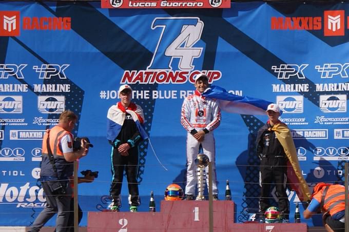 Tillotson T4 Nations Cup Kartodromo Internacional Lucas Guerrero podium Tim van Elleswijk