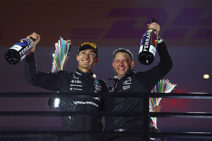 George Russel podium Las Vegas 2024 F1