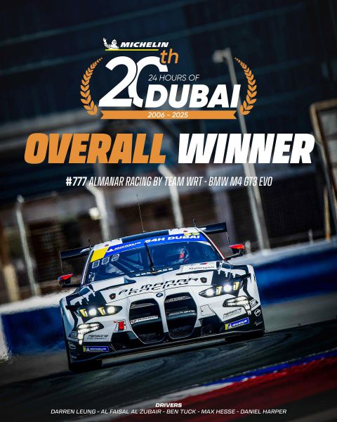 Almanar Racing by WRT claimt hun derde 24H-Dubai overwinning