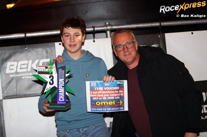 Justus Sterk rijdt sterk seizoen in GK4 Kart Series en wordt gehuldigd voor podiumplaats in KA100-klasse