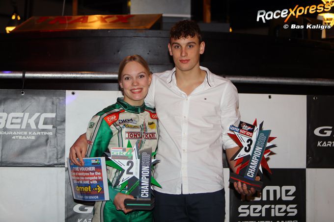 Broer en zus Lantinga sluiten topseizoen af: Kevin derde in NK, Roxanne tweede in GK4 Kart Series