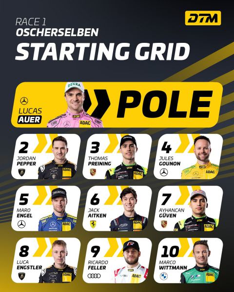 DTM 2025 Oschersleben startgrid 2