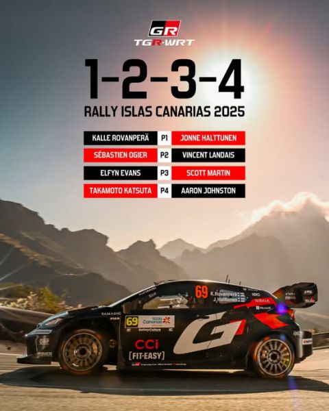 Rovanpera en Halttunen winnaars met Toyota van de Rally Islas Canarias 2025 afbeelding 2