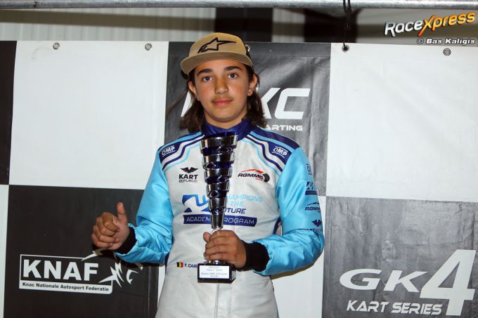 Flavio Caira snelt naar tweede plaats in GK4 X30 Junioren op circuit van Genk