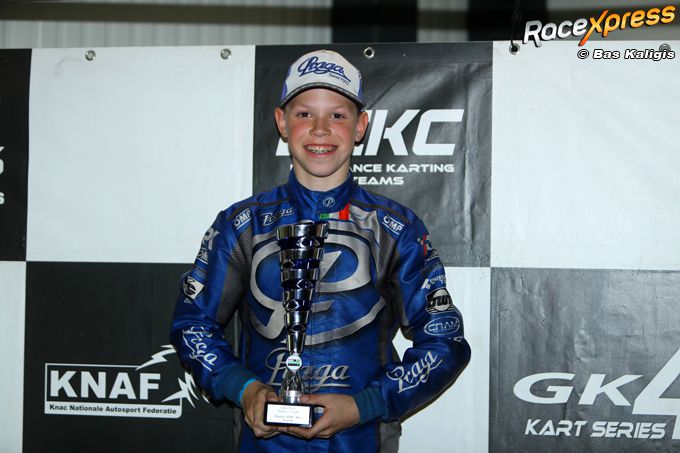 Sem Meijerink rijdt sterk naar tweede plaats in GK4 Mini-klasse op circuit van Genk