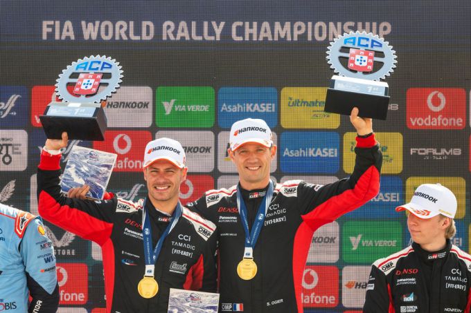 FIA WRC Vodafone Rally de Portugal 2025 Foto 1 winnaars Sébastien Ogier en Vincent Landais