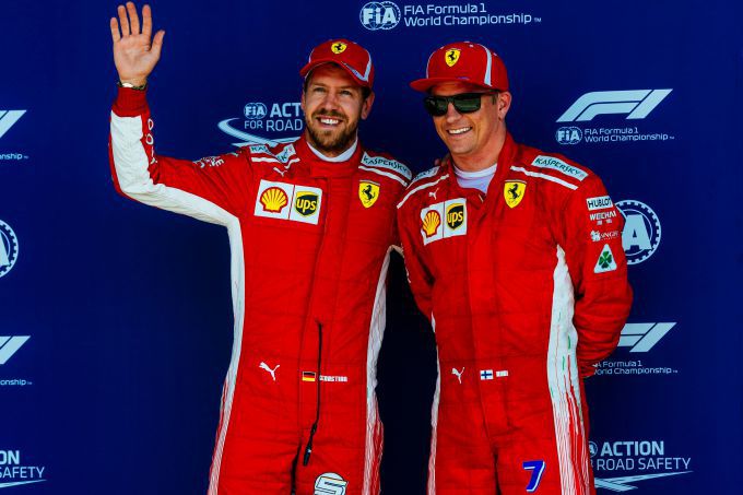 Ferrari Kimi Raikkonen en Sebastian Vettel